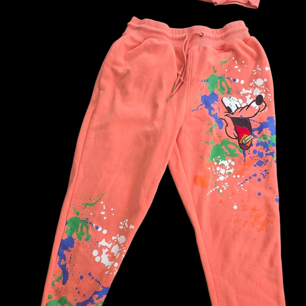 Unisex Coral Cartoon Joggers And Matching Sweater